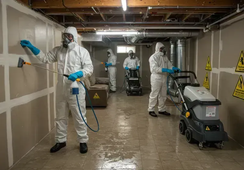 Basement Moisture Removal and Structural Drying process in Browntown, PA